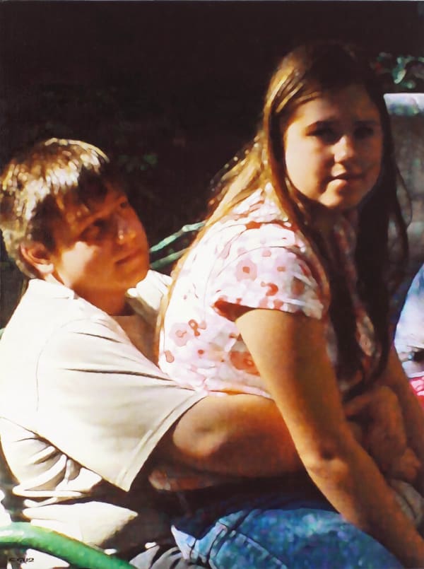 Semyon Faibisovich Portrait with Girl on Knee from the cycle MY YARD, 2012