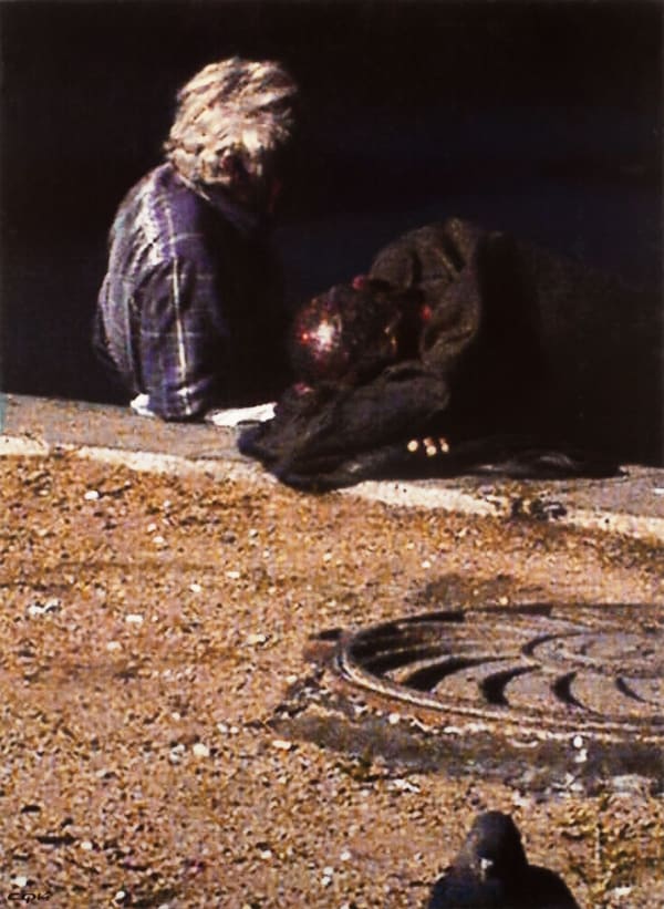 Semyon Faibisovich Manhole, Pigeon and Two Tramps from the cycle KAZAN RAILWAY STATION, 2014