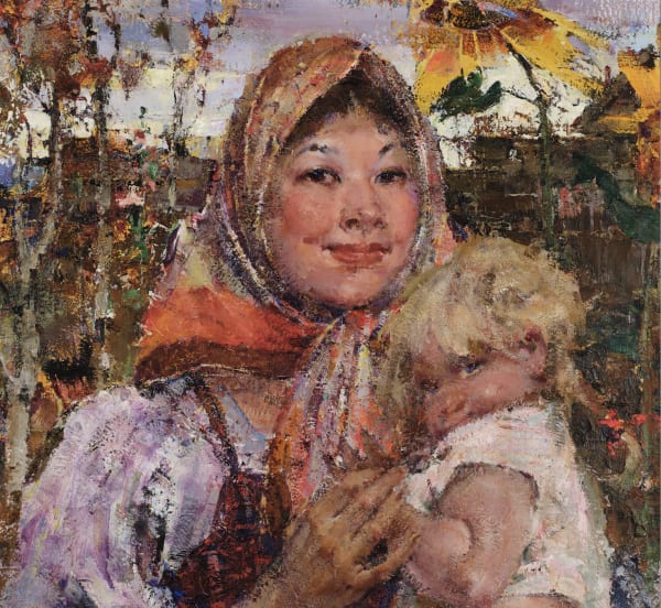 Nicolai Fechin - Still Life with Glass Pitcher, Roses, Grapes and Peaches, d. 1923