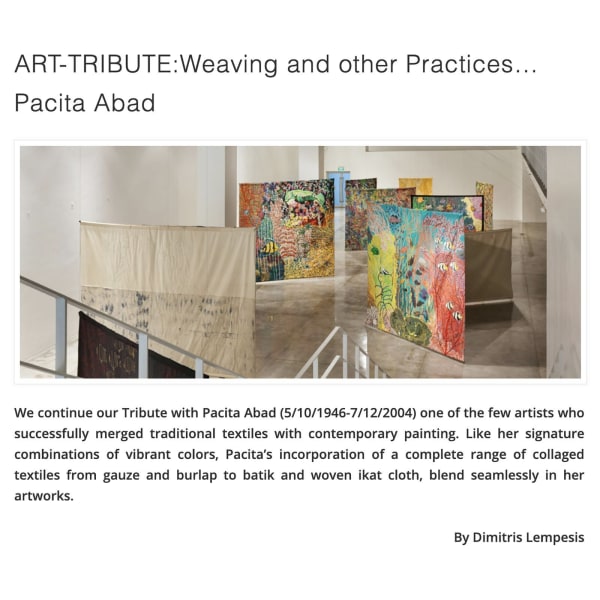 ART-TRIBUTE: Weaving and other Practices… Pacita Abad