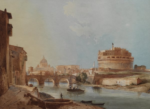 Ippolito CAFFI, View of Castel Sant’Angelo with St. Peter's Basilica in the Background, 1837