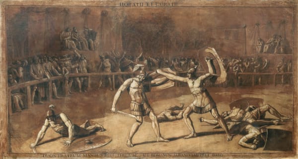 Luigi ADEMOLLO, The duel between the Horatii and the Curiatii, Circa 1790-1795