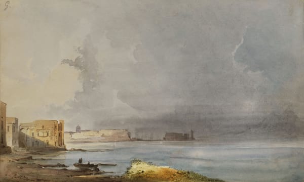 Ippolito CAFFI, Posillipo Riviera with Castel dell'Ovo in the background, 1841