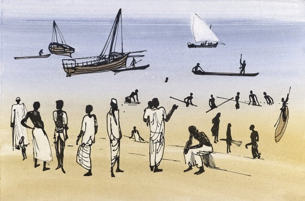 David Gentleman, Kenya: Lamu seafront, 1976