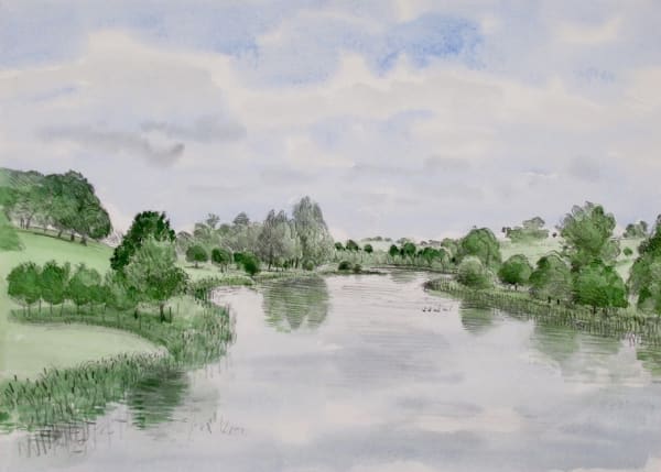 David Gentleman, Lake in front of Heveningham Hall, 2013