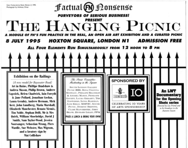 FACTUAL NONSENSE Hanging Picnic Invitation 21 x 13 cm folded 1995