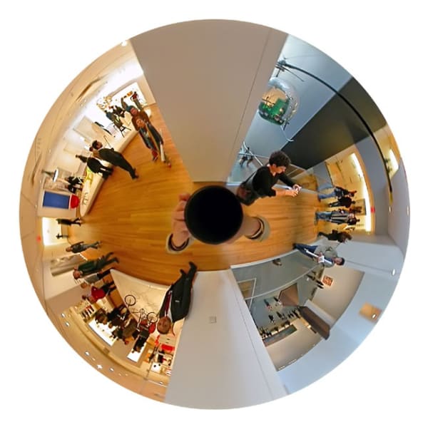 Luc Courchesne, 05/03/03-4 (New York), still photograph from the Panoscopic Journal, 2000-2002, archival digital print and rotational device mounted under glass, 25 cm diam. edition of 6