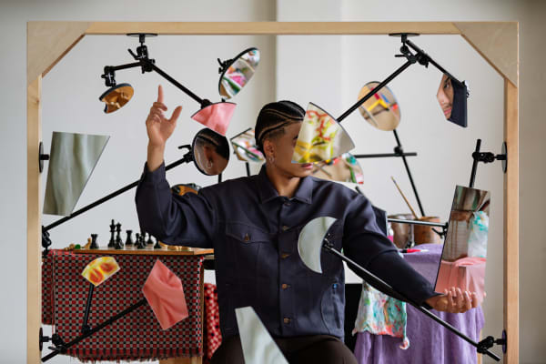 Adad Hannah Studio Portraits (Young Man in Jean Jacket), 2021