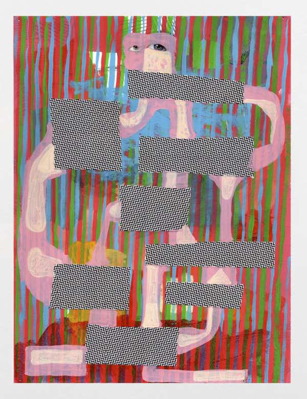 Tomory Dodge Figure, 2019 Collage, acrylic on paper 12 x 9 in 30.5 x 22.9 cm