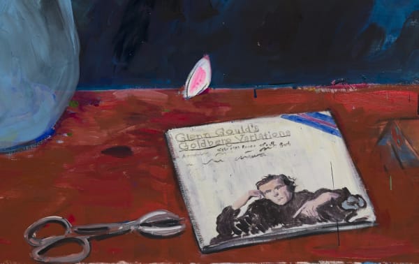 Edgar Bryan, "Flower 1," (detail) (2020). Oil, acrylic, and charcoal on canvas, 74 x 66 inches.