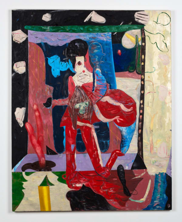 Scott Anderson, 4-Way Dancer (2017). Oil, oil crayon, and graphite on canvas, 50 x 40 inches. Courtesy of the artist.