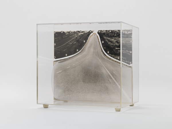 Carl Cheng, Road Trip (1968). Film, molded plastic, plexiglass, 10 7/8 x 11 7/8 x 11 1/4 inches. Courtesy of...