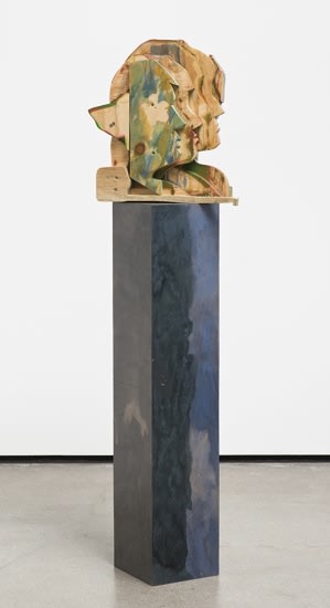 Katy Cowan, Portraits (2015). Gouache, oil paint, and clearcoat on wood, 51 3/4 x 15 x 8 inches.