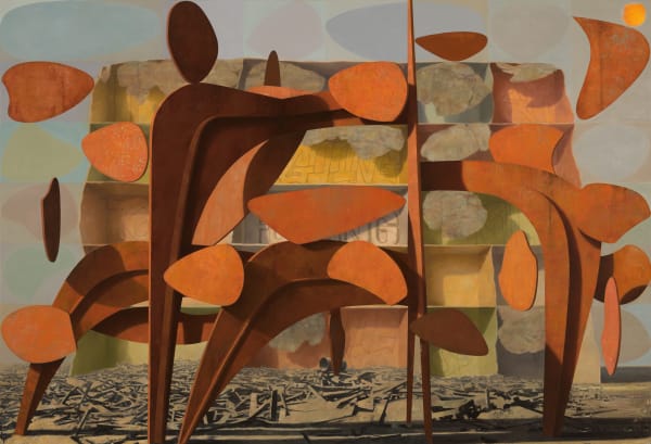 Daniel Dove, Sport Rage (2013). Oil on canvas, 66 x 96 inches.