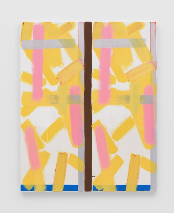 Bernard Piffaretti, Untitled, 2013. Acrylic on canvas, 31 7/8 x 25 1/2 x 7/8 inches. Courtesy of the artist and...