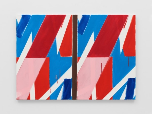 Bernard Piffaretti, Untitled, 2019. Acrylic on canvas, 25 1/2 x 36 1/8 x 7/8 inches. Courtesy the artist and Lisson...