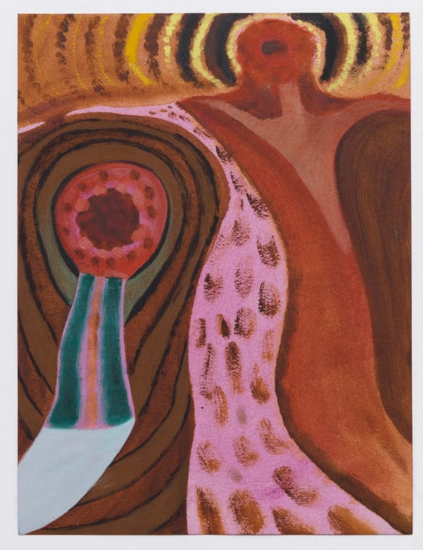 Kristy Luck, Sun Walk (2017). Oil and wax on paper, 16 x 12 inches.