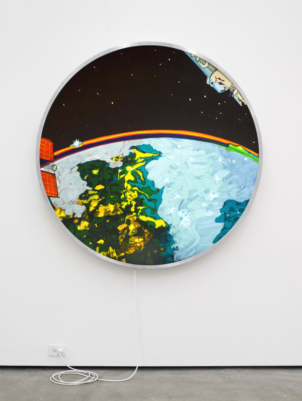 T. Kelly Mason, Keyhole Satellite USA-186 (Conceptual Rendering-Actual Photos of USA-186 are Classified) Eastern Seaboard Lightning Storm, Northern Lights, Moonrise...