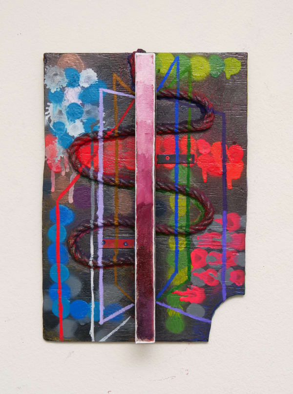 Katy Cowan, "(corresponding fluctuations; light and shadow; river) Position" (2019). Oil and enamel paint, graphite on cast aluminum, 23 1/2...