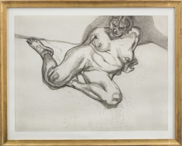 etching naked portrait by Lucian Freud