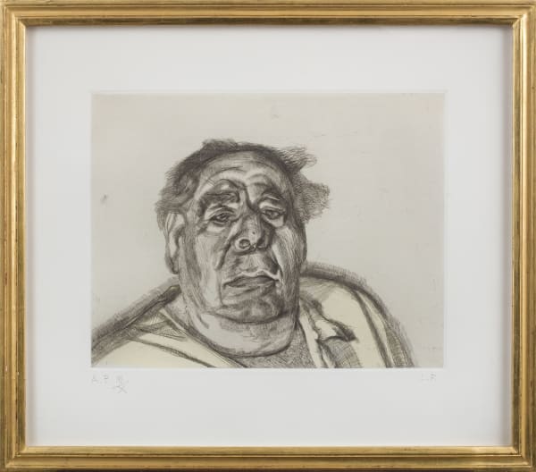 etching portrait by Lucian Freud