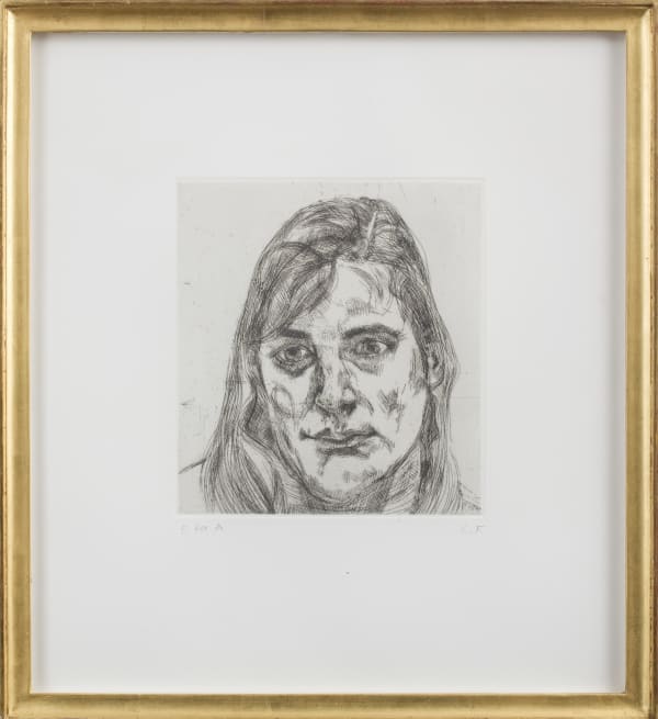 etching portrait by Lucian Freud