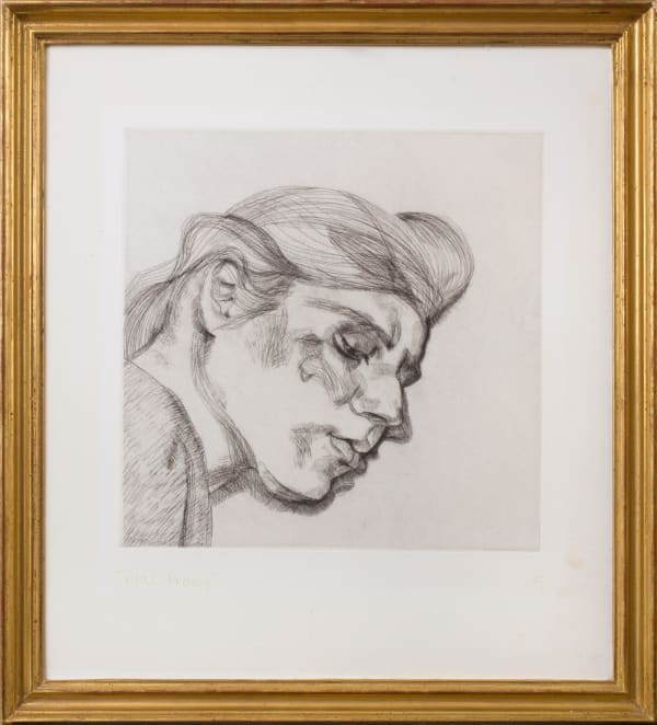etching portrait by Lucian Freud
