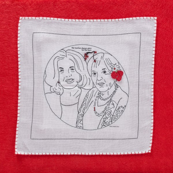 Unselfish, devoted 2016 linen, digital print, needlework 60 x 60 cm