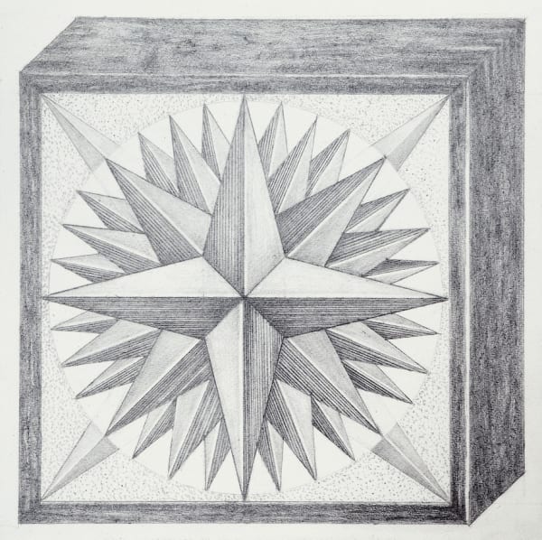 Compass 2019 Pencil and coloured pencil on paper 13.5 x 13.5 cm