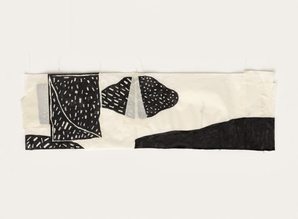 Susan Hefuna Landscapes 2021 Paper, Ink, Stitching 80 x 200 cm