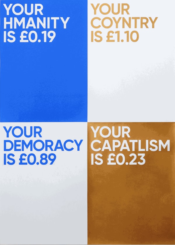 Fabio Lattanzi Antinor Fat Fingers: Keywords 1972 2022 16 Silkscreen prints on paper, acrylic, mistyped keywords from SEO platforms