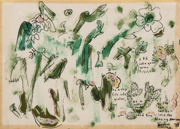 Nancy Atakan, I fit into your, 1987, Watercolor on paper