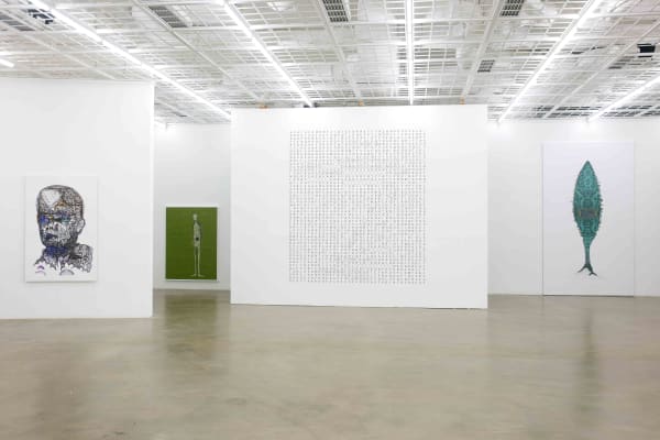 Installation view of Equation = TIME and/of Evolution in City, at the exhibition‘Money Without Nationality’ Art Sonje Center, 2017, [the exhibition space under normal light condition] https://vimeo.com/247592715