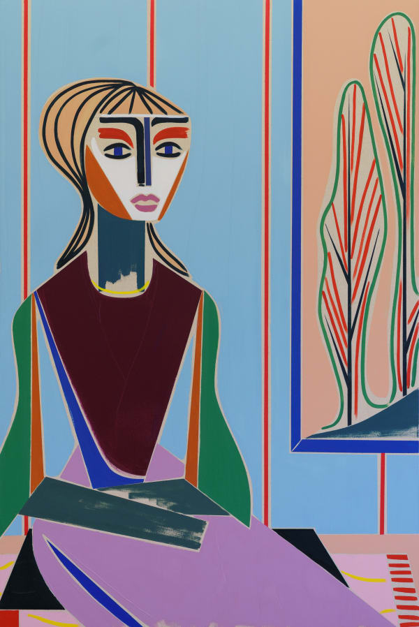 Henrik Godsk Red Forest 2024 Oil On Canvas 120 X 80