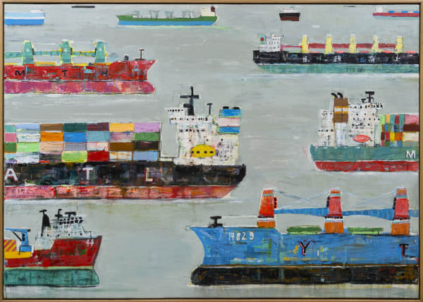 Adam Lester Waiting After The Flood Large 2022 Acrylic And Oil On Canvas 190X135 Cm