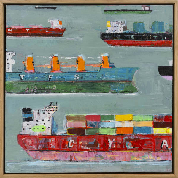 Adam Lester Waiting Rainy Day 1 2022 Acrylic And Oil On Canvas 61X61 Cm