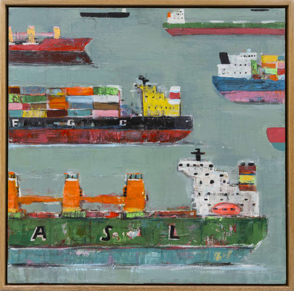 Adam Lester Waiting Rainy Day 2 2022 Acrylic And Oil On Canvas 61X61 Cm