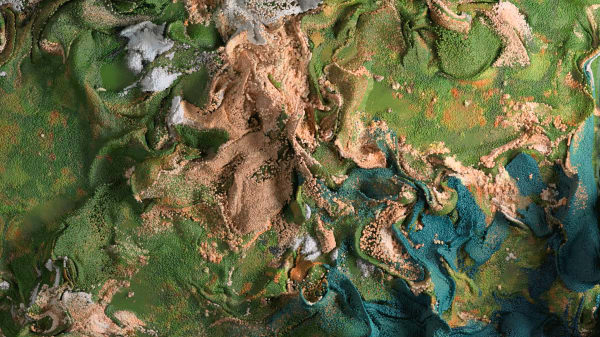 Refİk Anadol AI Data Sculpture: ISS, Hubble, MRO, 2020-21