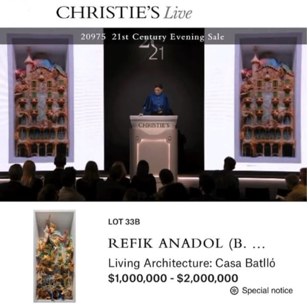 REFİK ANADOL'UN "CASA BATLLÓ: LIVING ARCHITECTURE" İSİMLİ ESERİ 1 MİLYON 380 BİN DOLARA SATILDI