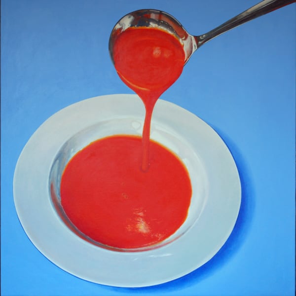 Cynthia Poole Advertising Gestures: Soup Acrylic on canvas 70 x 70 cm