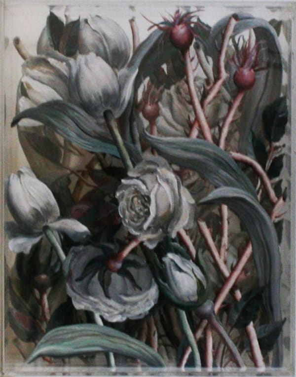 Ricardo Cinalli "Flower Perspex Box" 42.5 x 33.5 x 18 cm sculpture Acrylic on perspex