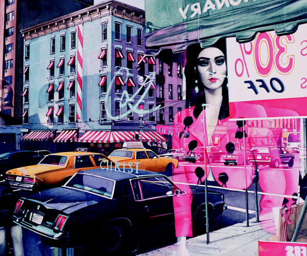 Denis Ryan "City Reflections, New York" Watercolour on paper 26 x 32 cm