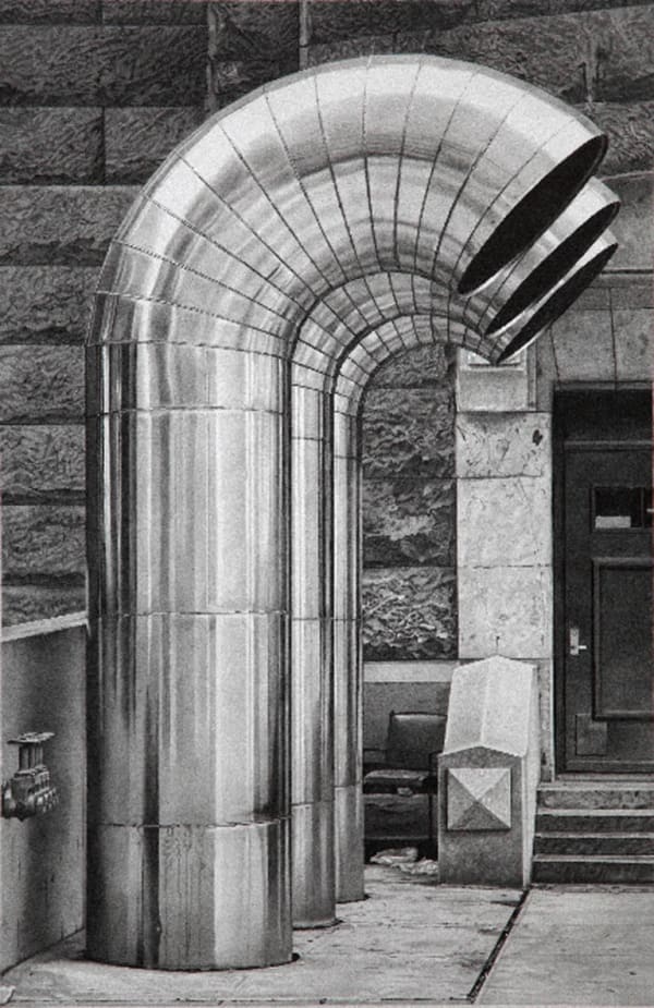 Roger Watt "Extractors" Graphite on Bristol Board