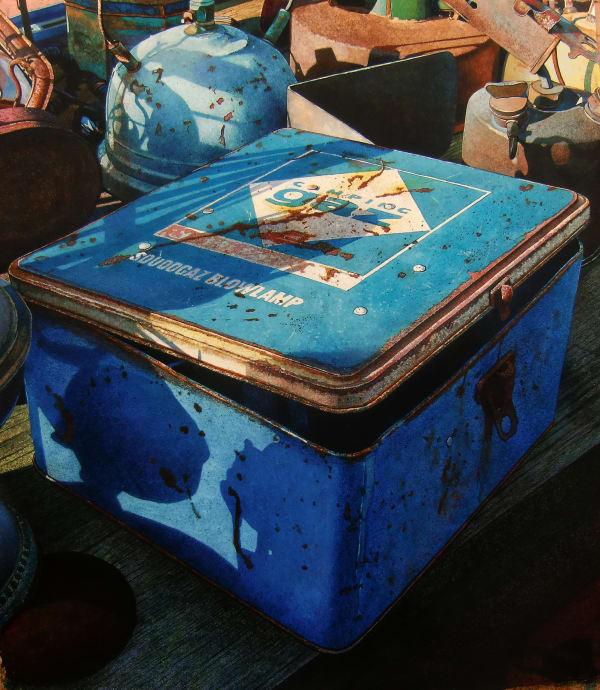 Angus McEwan "Out The Box" Watercolour on paper 63.5 x 55 cm