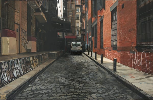 "Alley/Van" Acrylic on Canvas 30 x 46 cm