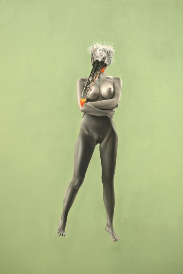 Francisco Rangel Pelican Woman Oil on board 60 x 40 cm