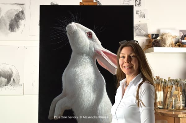 Web Konijn Snowy I 100X80Cm Oil On Canvas Alexandra Klimas Atelier