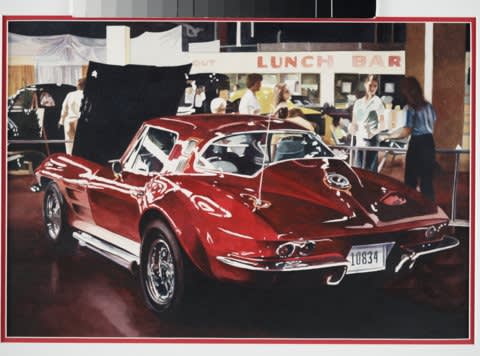 Harold Zabady American Classic: Corvette Stingray watercolour on paper 37 x 54 cm