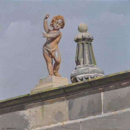 Putto, Seaton Delaval oil on canvas 30.5 x 30.5 cm
