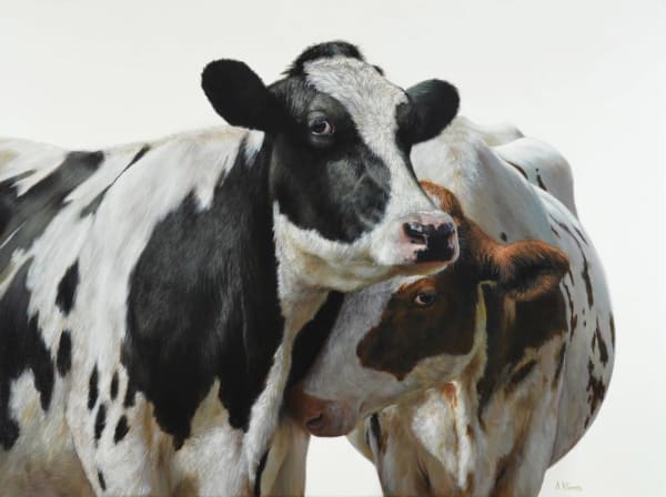 Alexandra Klimas "Ella and Lily the Cows" Oil on canvas 100 x 130 cm